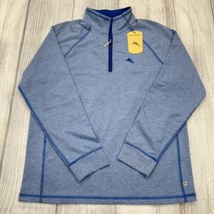 NWT Tommy Bahama 1/4 Zip‎ Pullover S Small Sweater Blue Golf Mens $118